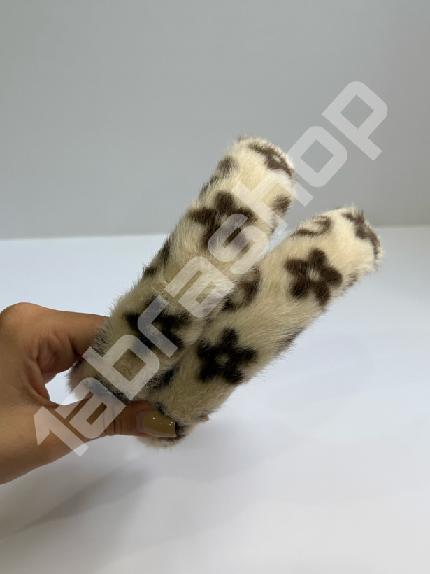 تل سر خز روسی وارداتی پاییزه زمستانه طرح گلدار ترند (Floral Faux Fur Headband)