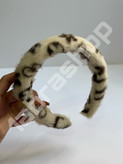 تل سر خز روسی وارداتی پاییزه زمستانه طرح گلدار ترند (Floral Faux Fur Headband)
