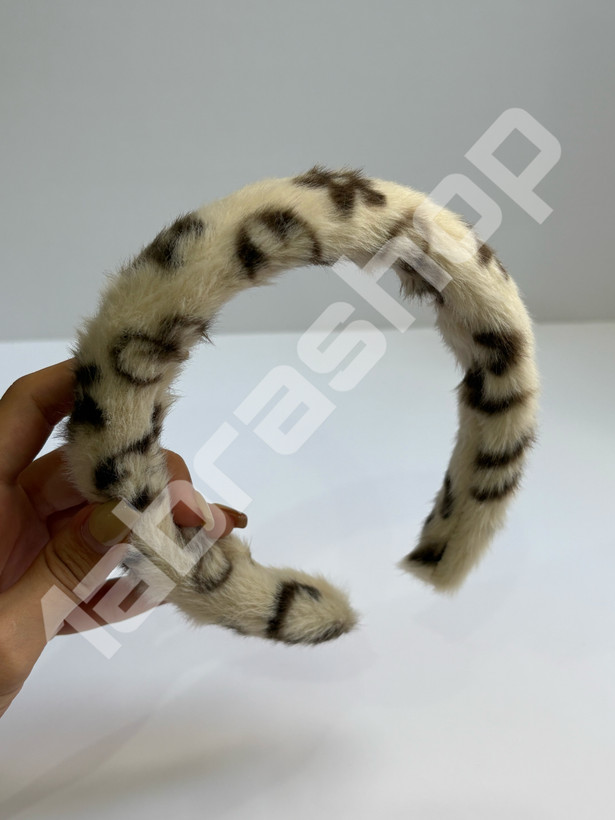 تل سر خز روسی وارداتی پاییزه زمستانه طرح گلدار ترند (Floral Faux Fur Headband)