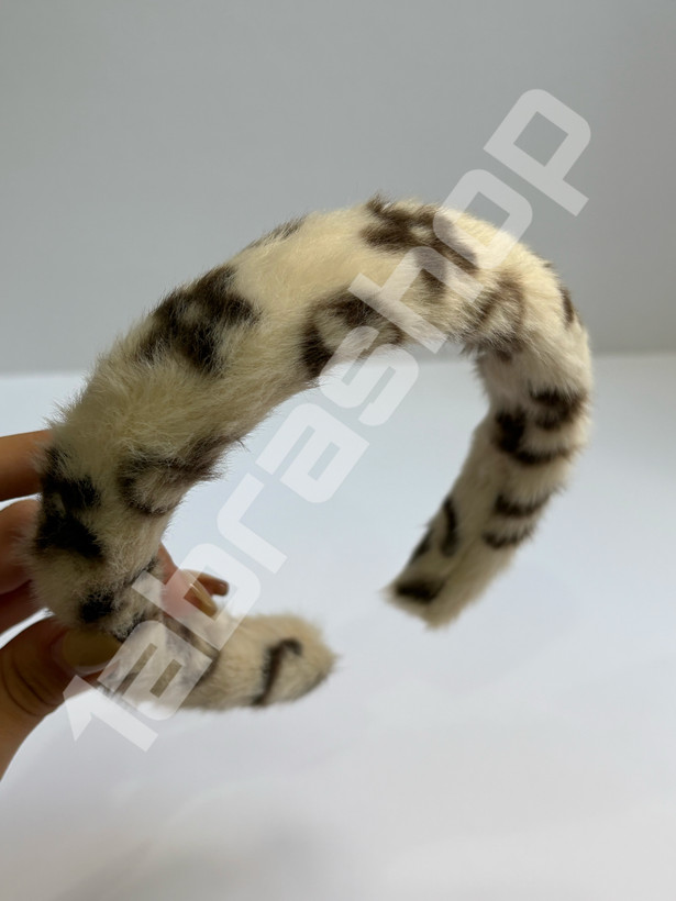 تل سر خز روسی وارداتی پاییزه زمستانه طرح گلدار ترند (Floral Faux Fur Headband)